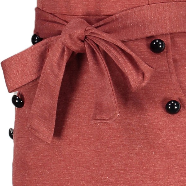 Kortärmad Bodycon-klänning för kvinnor med bälte Business Cocktail Funeral Pencil-klänning med fäste red XL