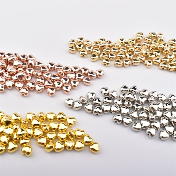 4set 320 st CCB-pärlor Hjärtformade lösa pärlor Pärlnål Distanspärla för smyckesfynd (inte metall)