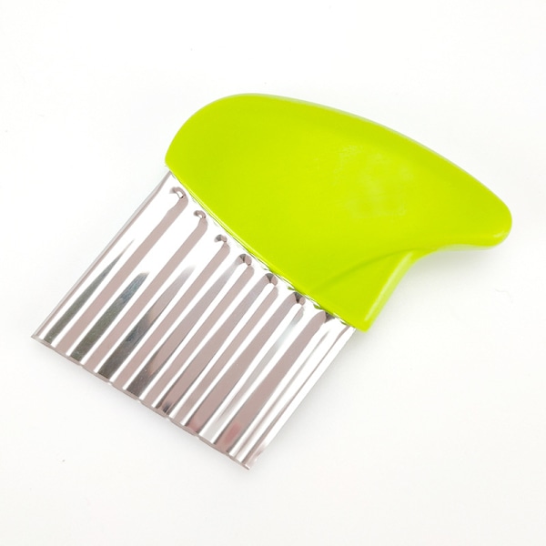 Rostfritt Stål Potatis Morot Chip Grönsak Crinkle Wavy Chopper Cutter Pommes Frites Slicer 2Pack/Set