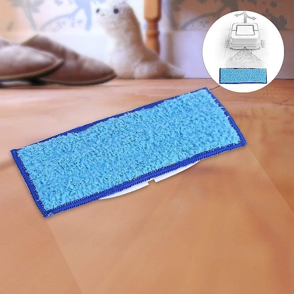 Mopping Pad, 10 kpl Vaihdettavat Pestävät Märkä- ja Kuivamopping-tyynyt (märkätyyny-sininen)