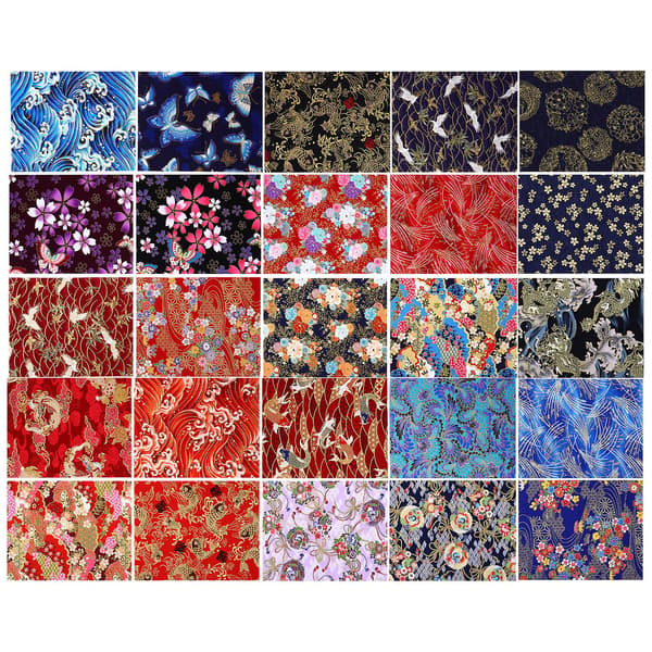 25 ark DIY håndværk syning bomuldsstof patchwork blomster bronzing stof