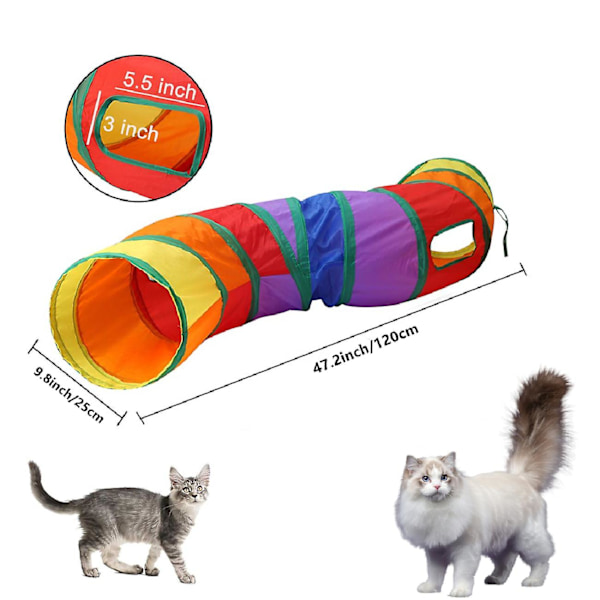 Kattunnel för inomhuskatter, interaktiv, kanintunnel leksaker, husdjursleksaker, lektunnlar för katter, kattungar, kaniner, valpar, skrynkliga hopfällbara pop-up multipla