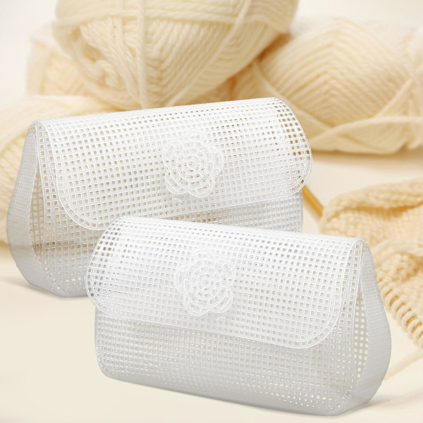 6 stk Mesh Canvas Laken Heklet Veske Sy Canvas Laken Veske Lage Tilbehør