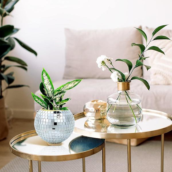 1 stk. Henge Disco Ball Planter Planteholder Med Krok Og Trestativ