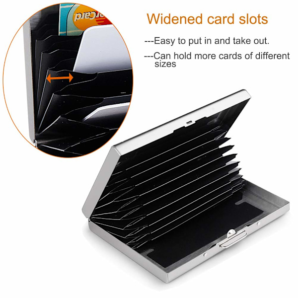 Credit Card Holder Protector Metal Credit Card Wallet Business Card Holder for Men Women Gift Box Package (Silver)