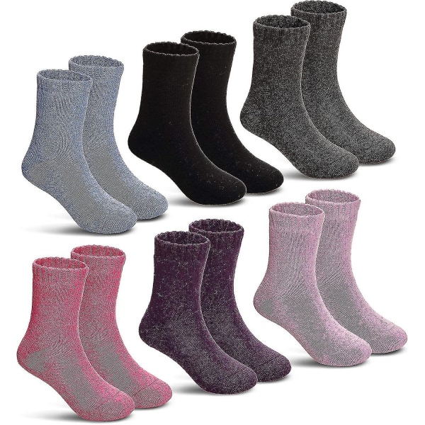 Children's Winter Warm Wool Solid Color Socks Kids Boy Girls Hiking Thermal Boot