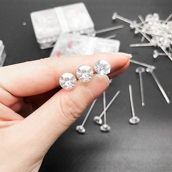 Kristall Diamant Huvudnålar för Hantverk Bröllop Smycken Dekoration - 200-pack