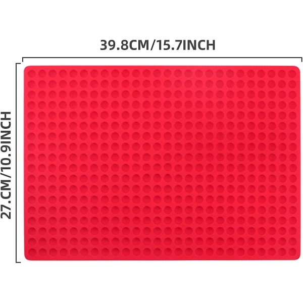 Silikonbakematte (1,2 cm) Minibakematte for hundegodbiter, varmebestandig og matsikker, BPA-fri, rød