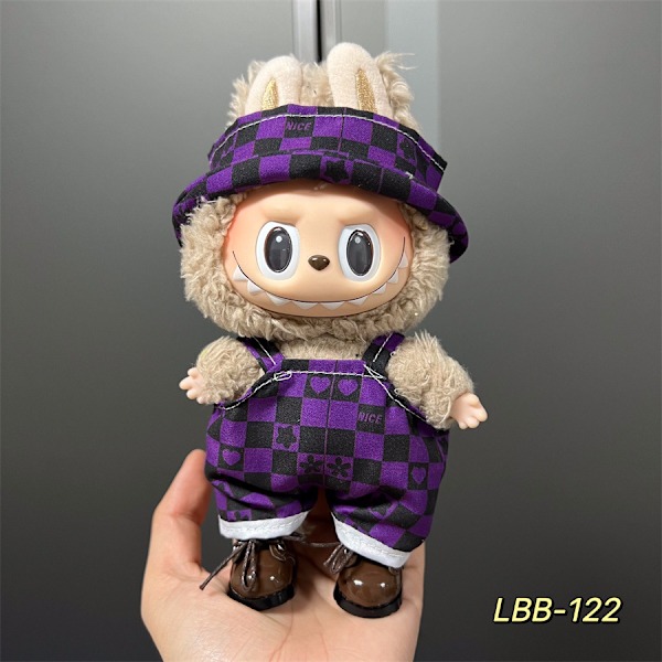 Labubu Modesæt - Outfit til 15/17cm Plysdukker, V1 V2 Stropper Bukser LBB-122