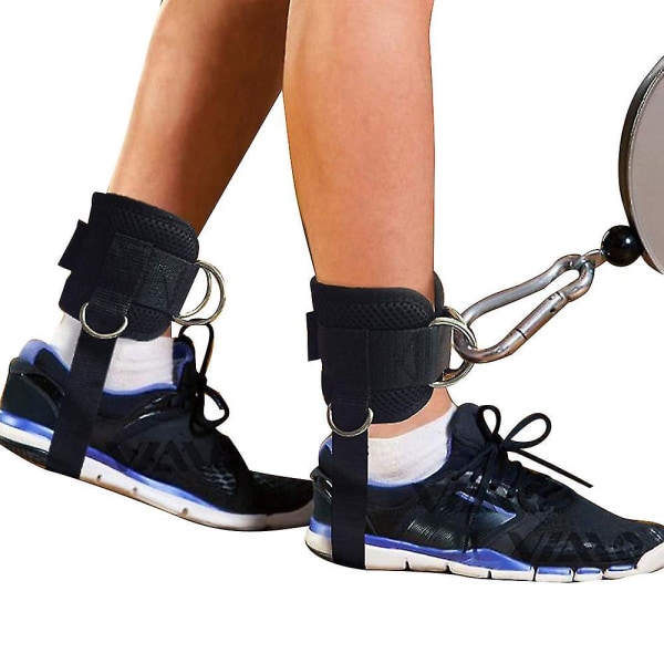 2 stk Justerbare Ankelstropper for Kabelmaskin Gym Ankelstropp Dobbel D-ring Ankelmansjettstropper