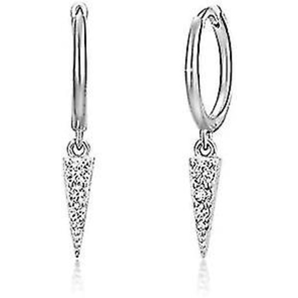 Small Huggie Earrings In Sterling 925 For Geometric Women Triangle Cone Drop For Women And Girlssliver