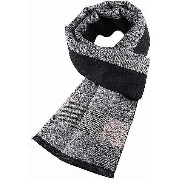 Mænds Bløde og Hyggelige Tartan Check Sjal Langt Varmt Letvægts Vinter Sjal Sjal