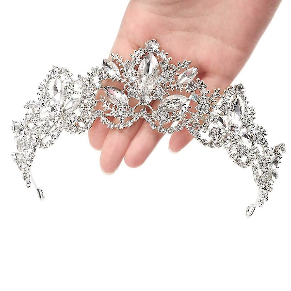 Zirkon Tiara Kobber Zirkon Tiaraer Brudekrone Bryllup Hår Tilbehør Tiara Rhinestone Kroner