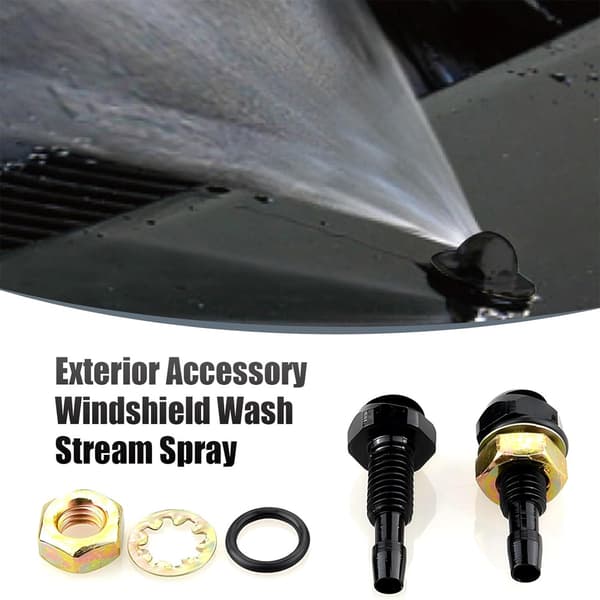 Windshield Washer Nozzle, Universal Car Auto Windshield Wiper Spray Nozzle Replacement Kit BLACK