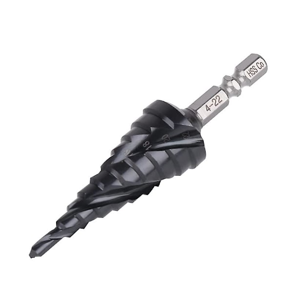 Hexagon Shank M35 Cobalt Tiain Spiral Groove Step Drill Bits (4-22mm)