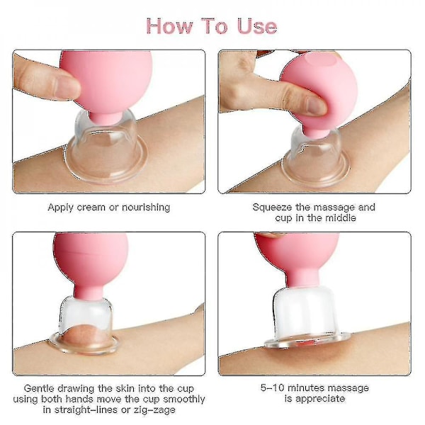 4 st massage kropp koppar gummi vakuum cupping glas ansikte hud lyft kropp