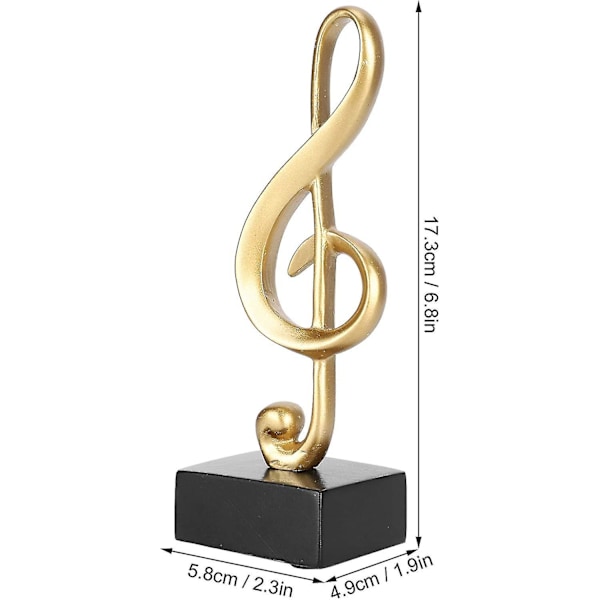 Musiknotstaty, Musikalisk Dekorationsskulptur i Harts, Musikinstrument Symbol Miniatyrreplik Musikinstrument för Skrivbord