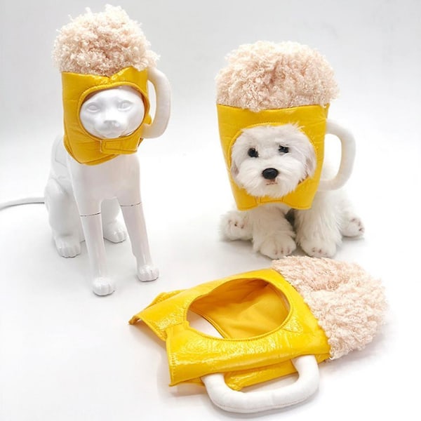 Kjæledyrhatt Hundehodebekledning Kjæledyr Hodeplagg Kreativ Ølmodell Valpehatt Hundehatt Morsom Valpehodebekledning Kjæledyrutstyr