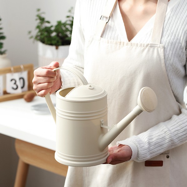 Beige Watering Can for Indoor Plants, Flower Watering Can, Water Can for Plants with Sprinkler Head 2 L