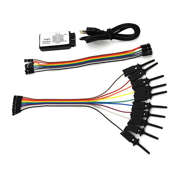 Testkrokodil Klemme Logisk Analysator Testmappe Til Jumper Wire Kabel Til Usb 24m 8ch