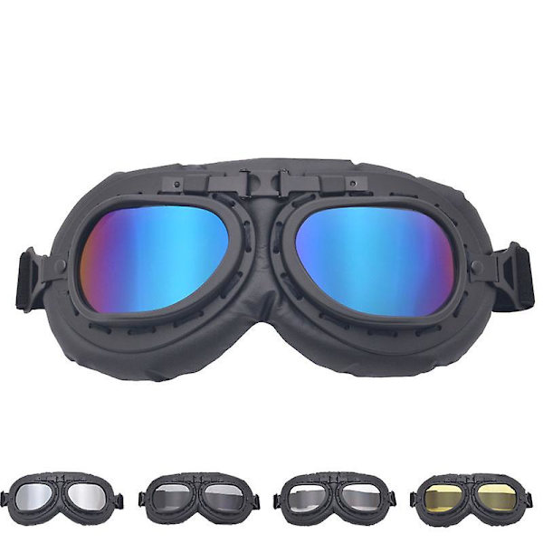 Urheilumoottoripyörän suojalasit Aviator Pilot Style Cruiser Scooter Motocross -lasit miehille naisille aikuisille (värikäs)