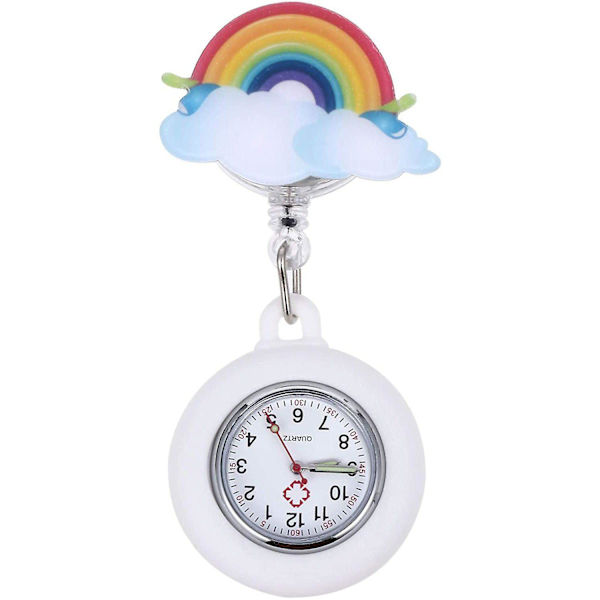 Hoitajan taskukello Hoitokello Retractable Rainbow Fob Watch Hanging Watch Quartz Watch For