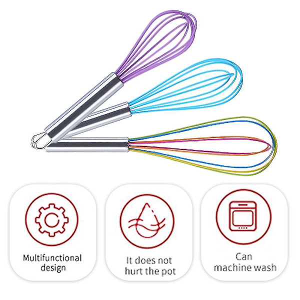 3 stk. Meget robust kjøkken silikon visp ballong visp