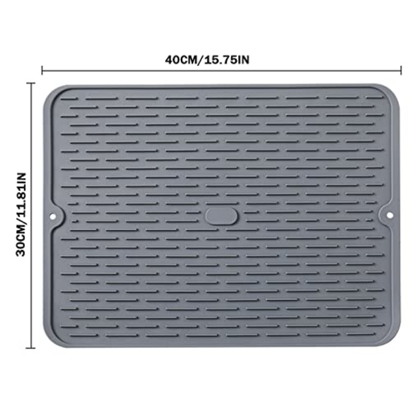 (grå) Miljøvenlige silikoneunderlag, førsteklasses kvalitet isoleret fleksibel holdbar skridsikker coasters varm 15,7in X 11,8in