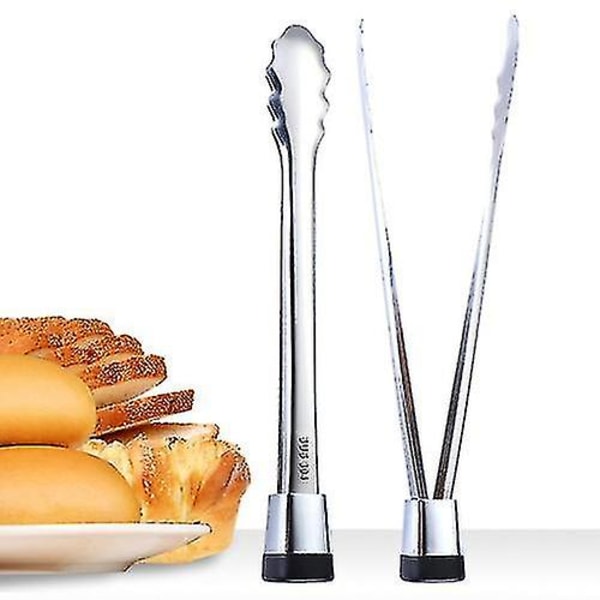 2 stk rustfrie stål matklyper, bakebrødklyper, grillklyper, biffklyper