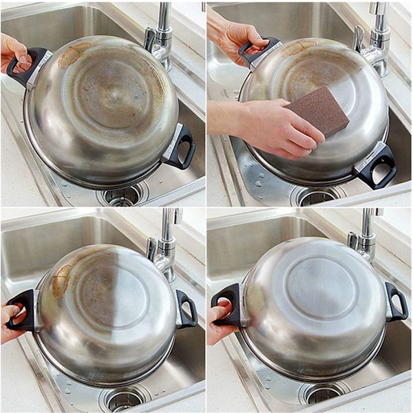 Karborundisieni Nano Emery -sienet Pot Clean Brush Rust Eraser Grit -hankauslaput Pot Cleaning Pads -laput karborundilla nopeasti