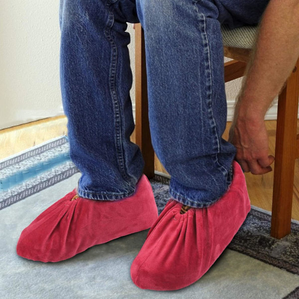 Vaskbare Oversko Skridsikre 6 Par Genanvendelige Anti-slip Fløjls Skoovertræk Colror Tilfældig