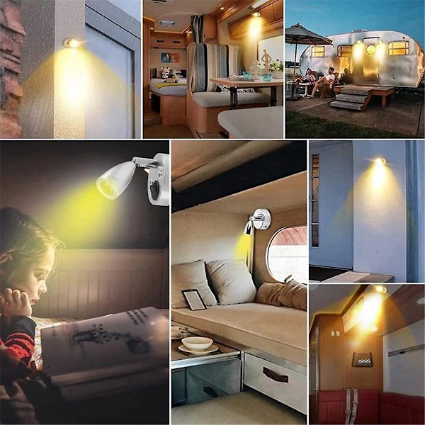 Usb Rv-lys Indvendig Læselampe Led Sengelampe 3w Rv Væglampe Armatur Drejelig Spo