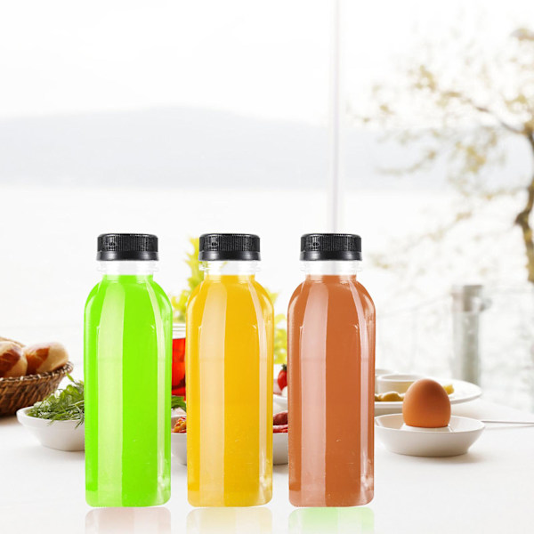 15 stk. beholderlokk Smoothie plastflaske gjennomsiktige juicflasker gjennomsiktig flaske gjenbrukbar vannflaske plast vannflaske