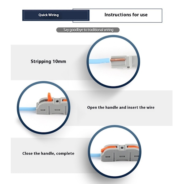 55 st grå orange spaktrådskontakter, 1 till 1 inline elektriska för snabbkoppling, skarvklämmor för ledningar 28-12 AWG