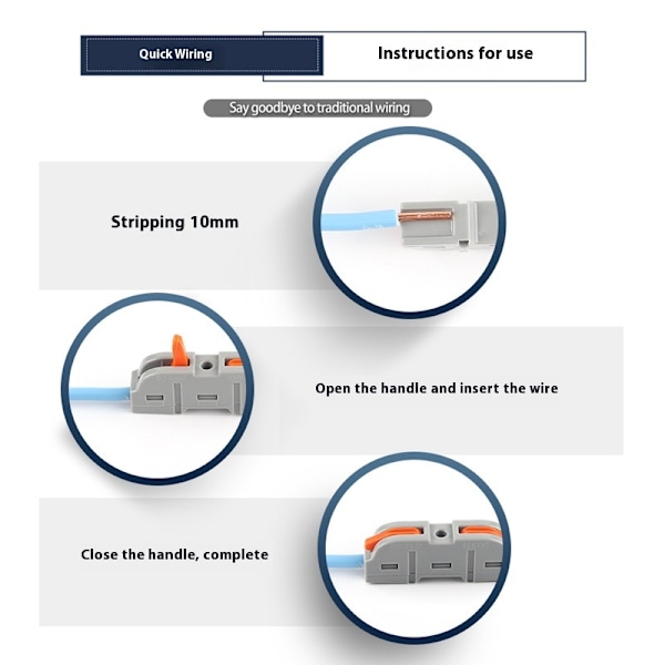 55 st grå orange trådanslutningskit, 32A/250V snabb ledarkombination kompakt skarvningsanslutningar 28-12 AWG