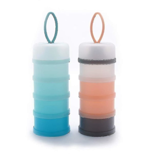 2 stk. Babymelkpulverdispenser 480 ml Twist-lock Stable On-the-go Bpa-fri Melkpulverdispenser Snackoppbevaring