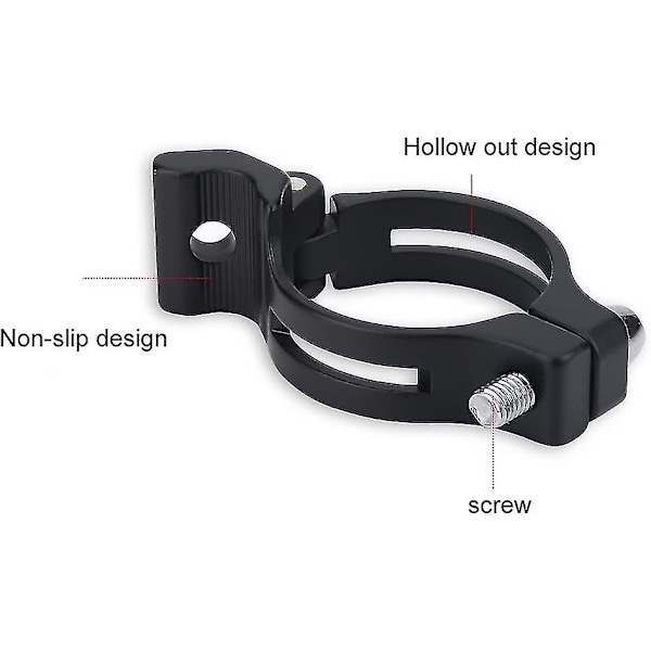 Front Derailleur Klemme, Justerbar Front Derailleur Adapter Klemme Til Vej Eller Mountainbike Cykel Tilbehør(1stk, Sort)