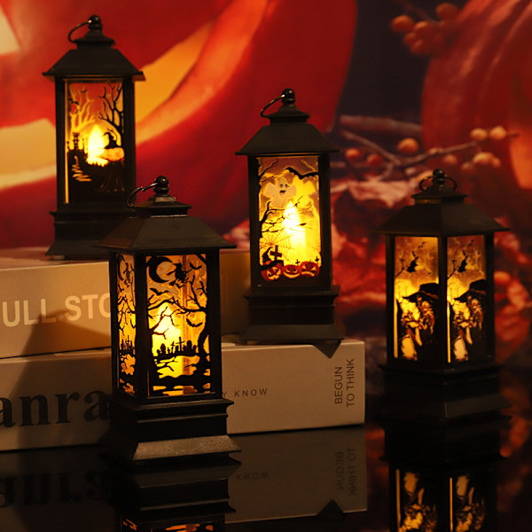 4 stk. Lanterne Dekorative LED Lys Lampe Juleboblenatlys Pejs Bordmidtpunkt Ornament Havehave Hængende