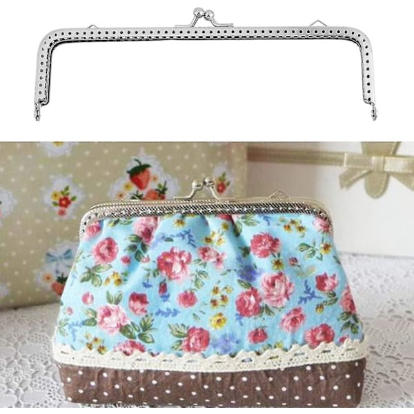 5 stk. Metalramme Pung DIY Håndværk Kys Lås Lås Møntpung Halvcirkelformet Bueform Clutch Ramme Pung Til Taske Pung Fremstilling 18cm