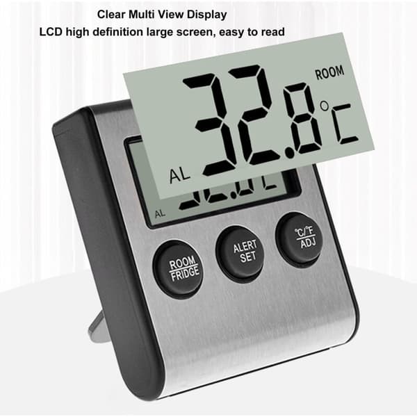 Digital Hygrometer Termometer, Inomhus Utomhus Temperatur Luftfuktighetsmätare med Magnet för Laboratorium