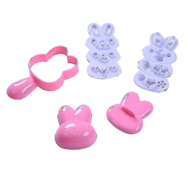 Liten risbollform set, söt tecknad mönster Diy Sushi Bento Nori risform (kanin-formad)