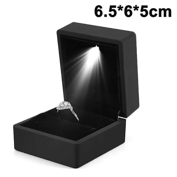 Led-upplyst ringask örhänge ring presentask bröllopsring smycken