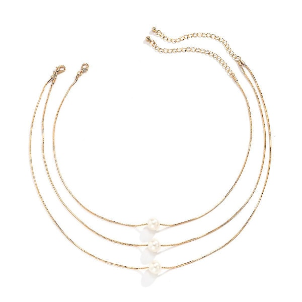 Bohemian Choker Halskæde med Guldperle Vedhæng til Kvinder og Piger
