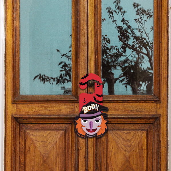 6 kpl Halloween-ovien kyltti Halloween-etuovitoimittaja Koriste Rustic Wood Riippuva ovikranssi Seinämerkki Kotijuhlat Ulkoseinäkoriste