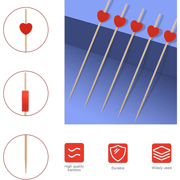 100 stk. cocktailpinde, 5 cm lange appetitvækkere frugtcanape fingermadspind