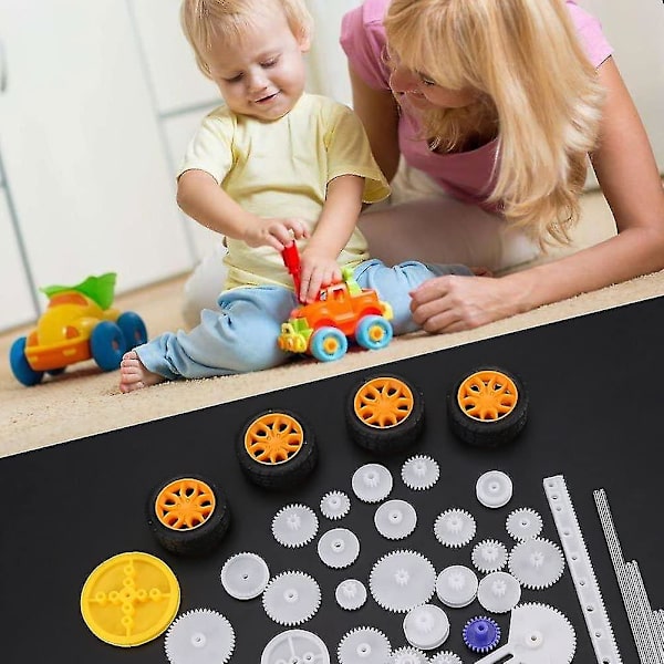 78 st plast kugghjul axelhylsor remhjul rem orm fäste ställ kits kugghjulssats rem axel diy set (#1)