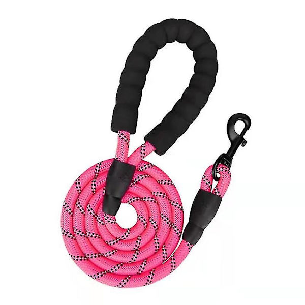Blødt håndtag til kæledyr, reflekterende træktov, hundetræningsreb (pink) 1 stk.