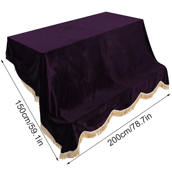 200*150cm Kestävä Pystypianon Pölytiivis Suojapeite Pehmokangas Tarvikkeet (Purppura) 0.7