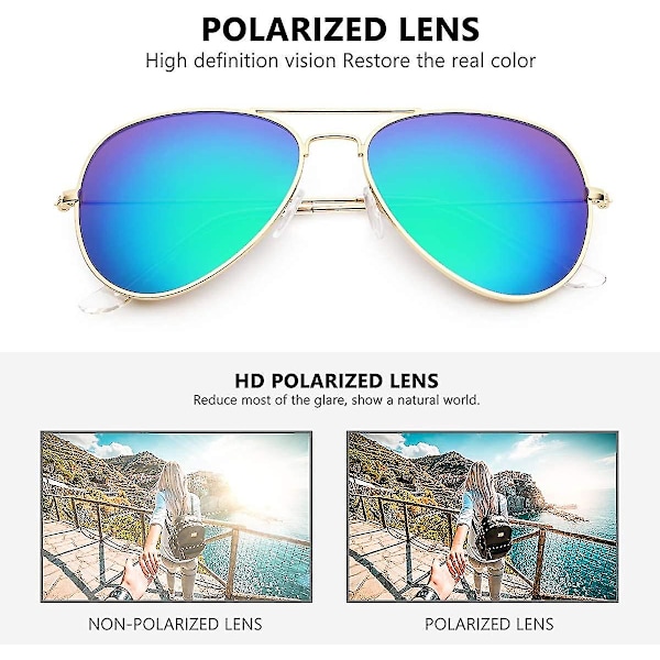 Solbriller for menn og kvinner Aviator Polarized Metal