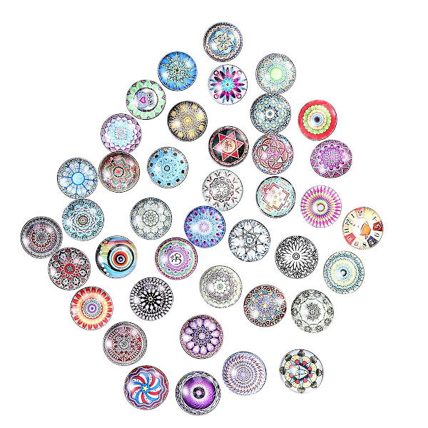 20pcs 18mm Round Snap Buttons Glass Exotic Buttons in Various Style Jewelry Charms(Random Color)